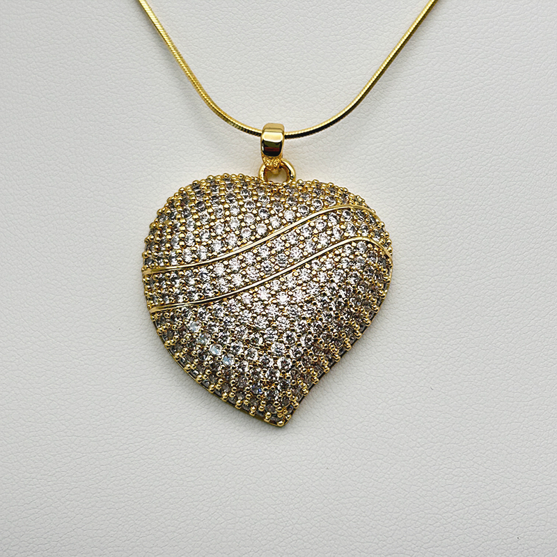 14K Gold-Filled Heart Pendant with Sparkling Zirconia