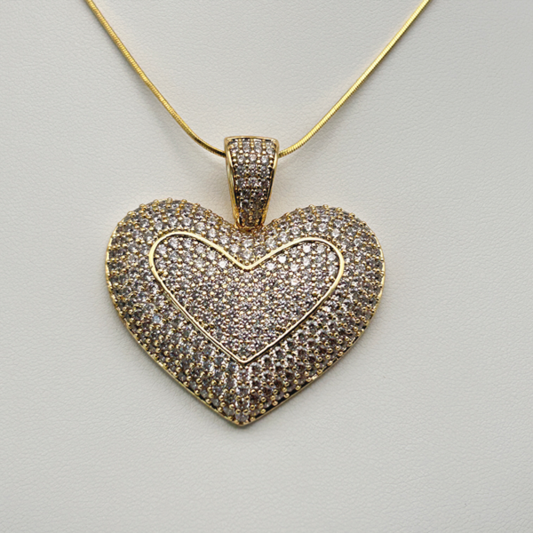 14K Gold-Filled Heart Pendant with Sparkling Zirconia