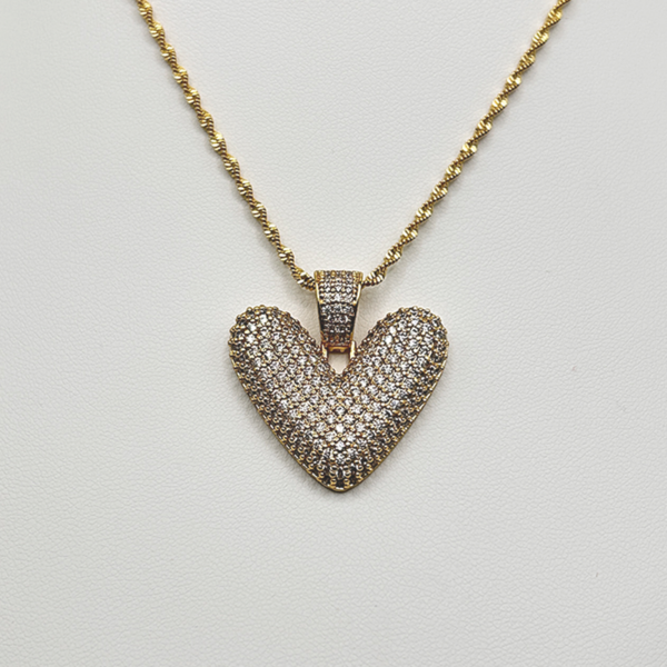 14K Gold-Filled Heart Pendant with Sparkling Zirconia