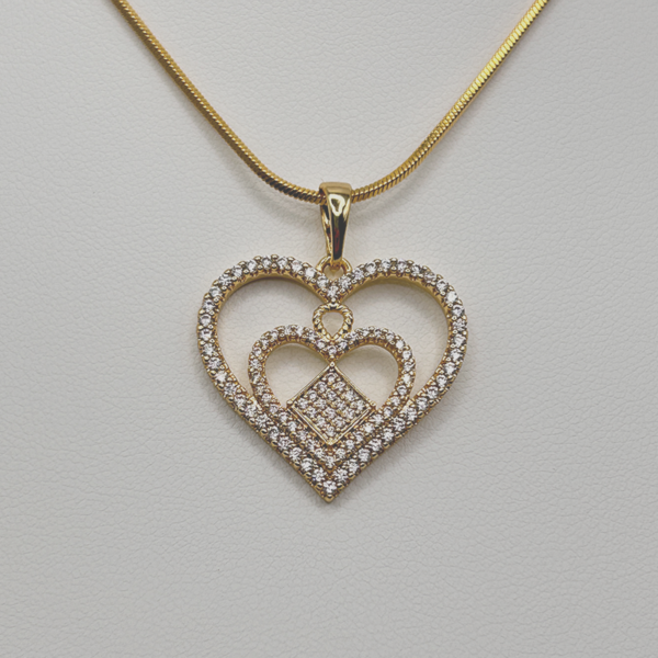 14K Gold-Filled Heart Pendant with Sparkling Zirconia