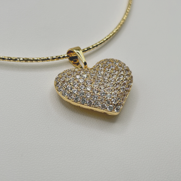 14K Gold-Filled Heart Pendant with Sparkling Zirconia