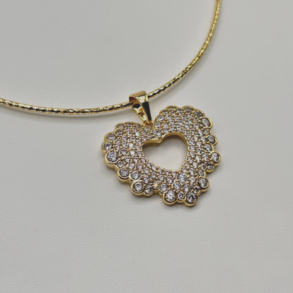 14K Gold-Filled Heart Pendant with Sparkling Zirconia