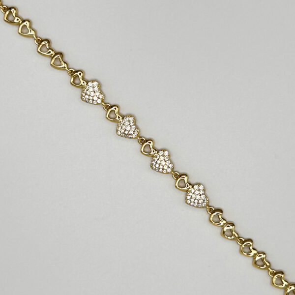 14K Gold-Filled Heart Bracelet with Micro Zirconia