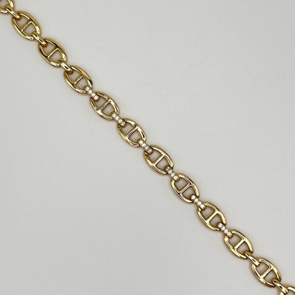 14K Gold-Filled GG Link Bracelet with Sparkling Zirconia