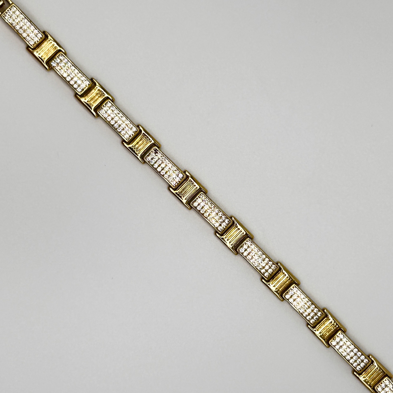 14K Gold-Filled Adjustabale Bracelet with Micro Zirconia